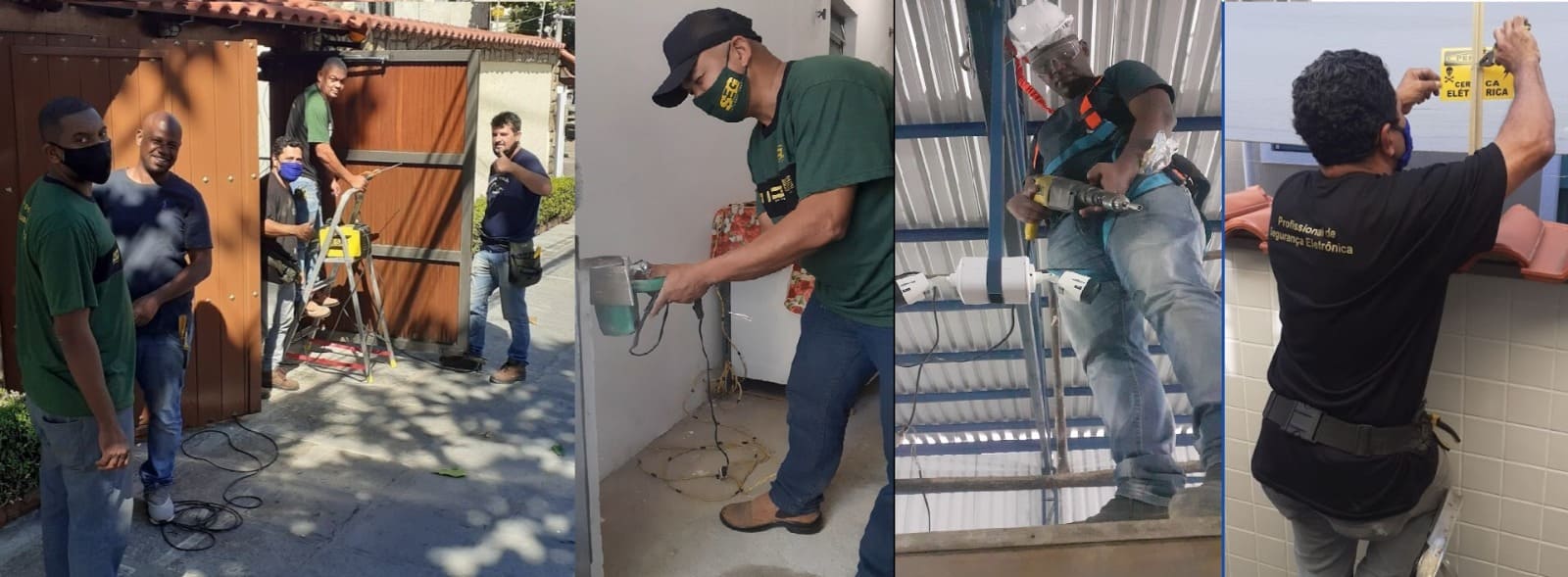 homem instalando um sisema de segurança eletrônica em um bairro do rio de janeiro