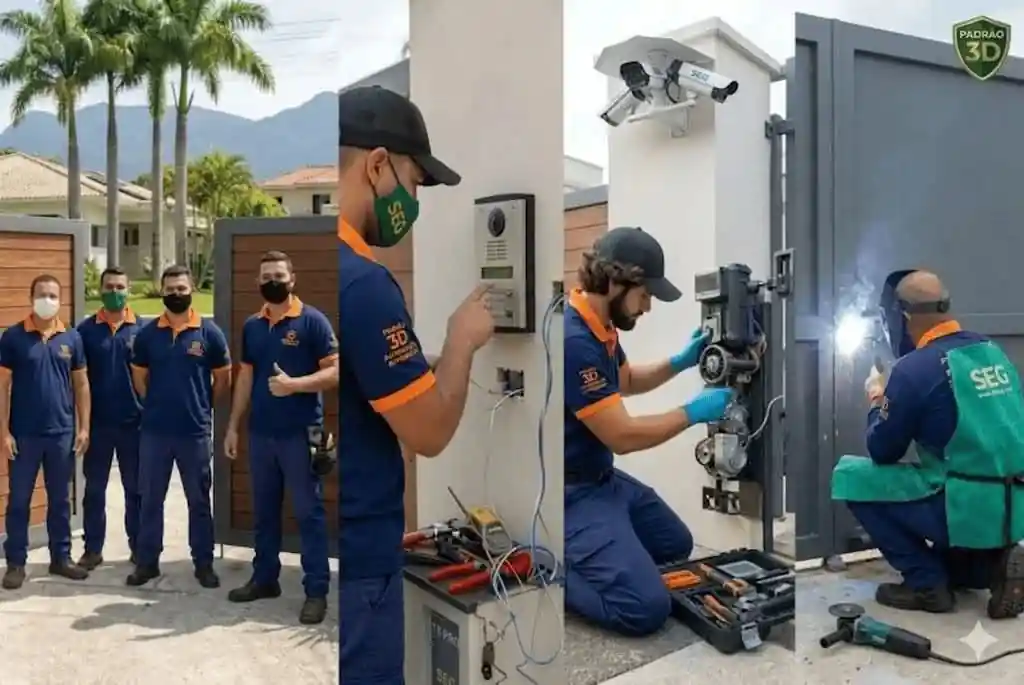 Portão Eletrônico: Equipe da Padrão-3D realizando instalação, manutenção e conserto no Rio de Janeiro